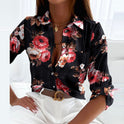 Brightly patterned Lumina Wear Peyton relaxed fit blouse for women, featuring bold design and lightweight fabric.