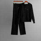 Lumina Wear Serena ribbed stretch cotton blend lounge set with drawstring hoodie, comfortable loungewear for relaxing.