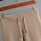 Lumina Wear Serena ribbed stretch cotton blend lounge set with drawstring hoodie, comfortable loungewear ensemble.