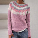 Sofia Amoretti Lumina knit sweater with a patterned relaxed fit crewneck, soft fabric, and stylish design.