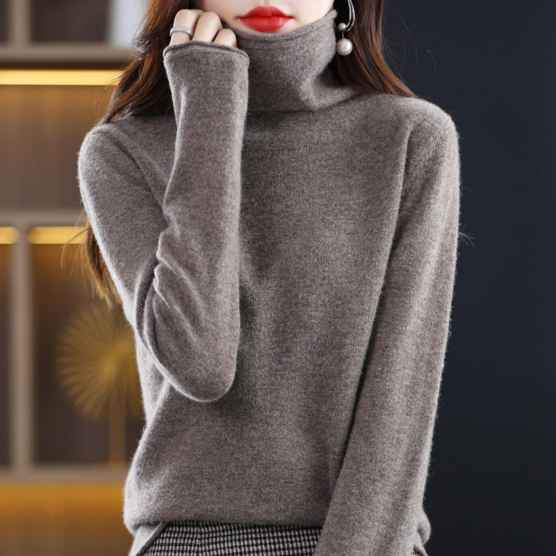 Lumina Wear Sofia cozy loose-fit sweater for women with a stacked collar, soft knit fabric, and relaxed style.