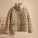Lumina Wear Sofia double-breasted insulated women's jacket in broadcloth, shown in a stylish and elegant design.