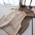 Lumina Wear Sofia women's knitted sweater vest for layering, featuring a stylish and elegant design in soft, cozy fabric.
