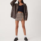 Lumina Wear Sofia oversized faux leather bomber jacket with relaxed fit, featuring a stylish collar and zip closure.