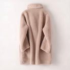 Lumina Wear Sofia oversized textured shearling winter coat with wide lapels, cozy and stylish for cold weather.