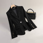 Women's slim tailored velvet blazer with radiant texture by Lumina Wear, shown in a sophisticated fit and deep velvet finish.