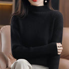 Lumina Wear Sofia oversized striped turtleneck sweater for women, casual cozy knit with relaxed fit and bold pattern.