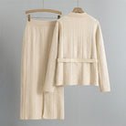 Lumina Wear Sofia textured blazer and skirt set with metallic accents, stylish women's suit and blazer ensemble.