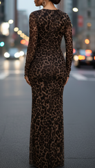 Valentina | Leopard Velvet Fitted Gown - Lumina - Lumina Vancouver