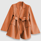 Lumina Wear women's Valentina belted blazer with tailored fit, elegant lapel, perfect for sophisticated office or casual wear.