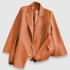 Lumina Wear Valentina women's tailored blazer with elegant lapel and belt, stylish professional jacket for sophisticated looks.