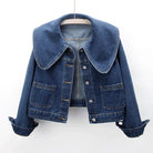 Valentina Lumina Wear classic fit royal blue denim jacket with button closure, casual and stylish for everyday wear.
