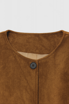 Vintage-inspired women's jacket by Lumina Wear, featuring a chic casual design with timeless style and classic details.