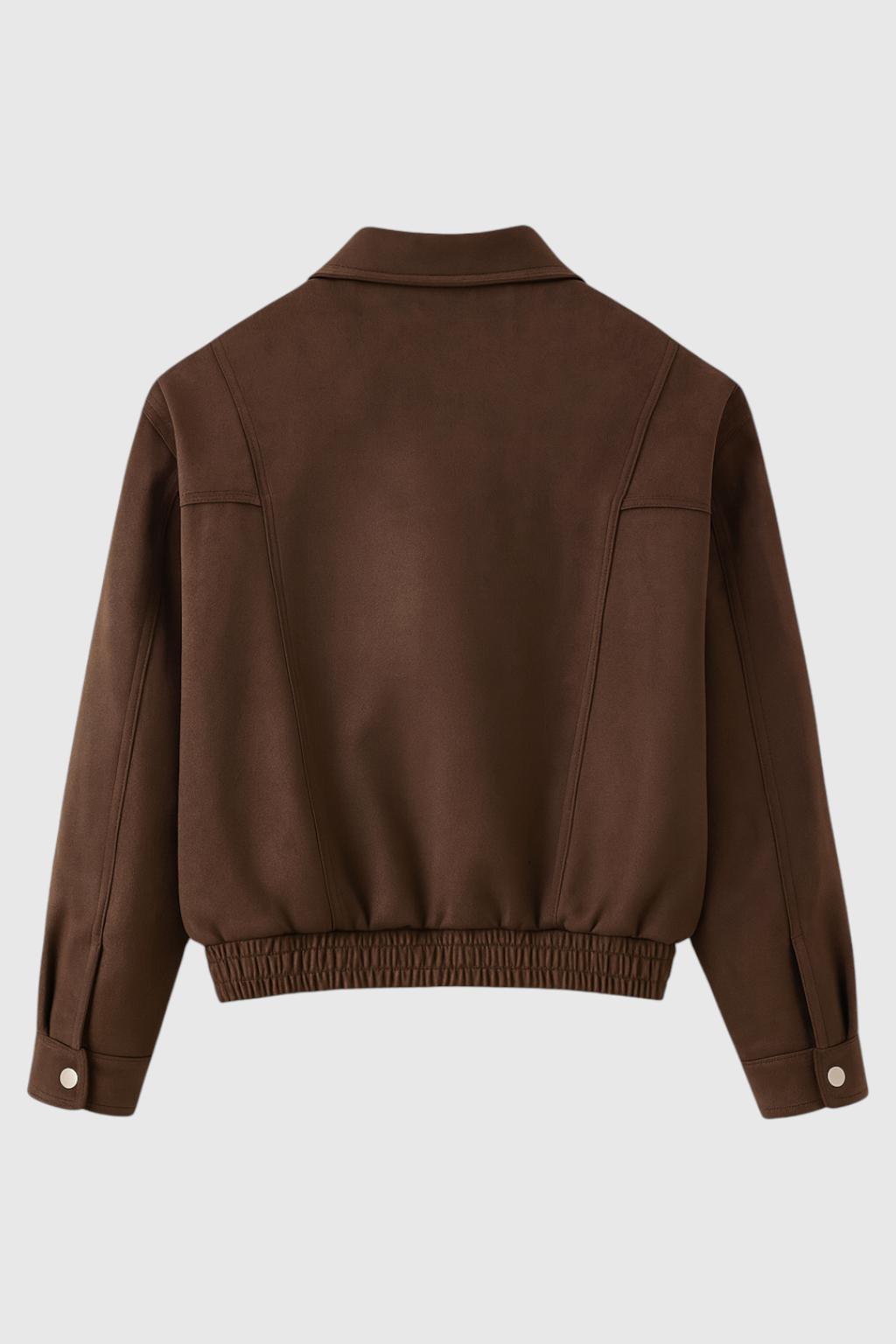 Dark brown Victoria bomber jacket by Lumina Wear, featuring a stylish, versatile design with a fitted silhouette and modern details.