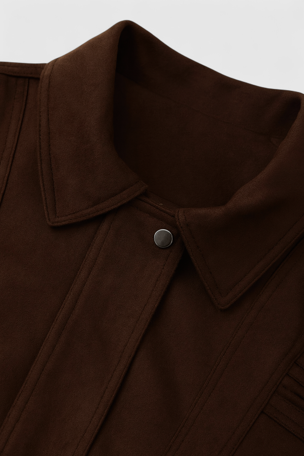 Dark brown Victoria bomber jacket by Lumina Wear, featuring a stylish, versatile design with a sleek, fitted silhouette.