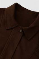 Dark brown Victoria bomber jacket by Lumina Wear, featuring a stylish, versatile design with a sleek, fitted silhouette.