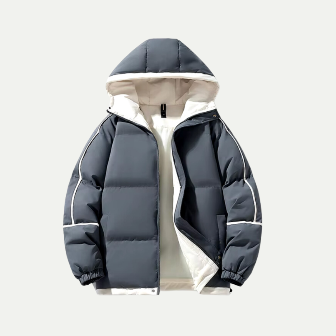 Victoria insulated hooded puffer parka by Lumina Wear with a relaxed fit, featuring a quilted design and cozy hood for cold weather.