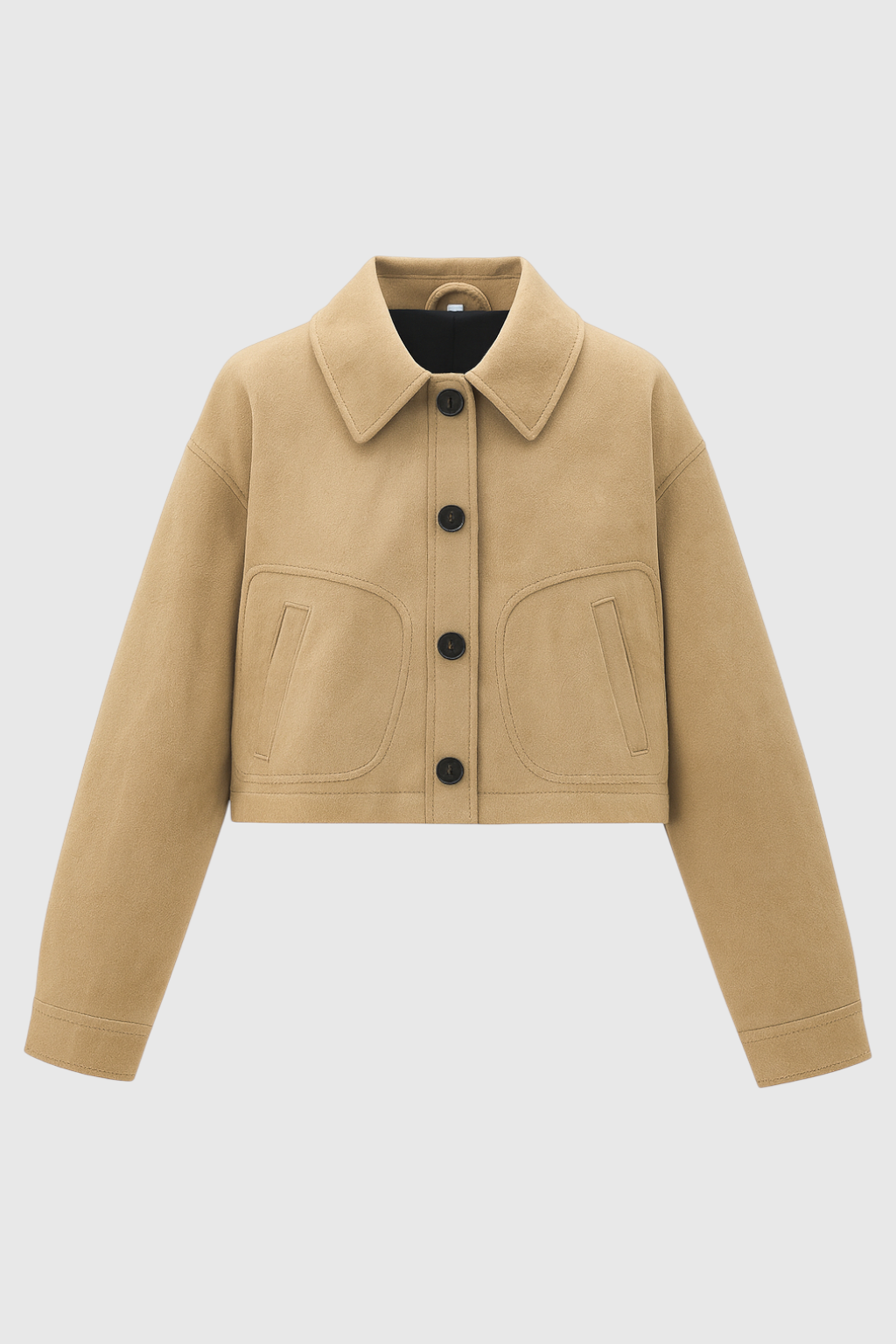 Victoria retro-inspired short jacket by Lumina Wear with button closure, featuring a stylish, vintage design and tailored fit.
