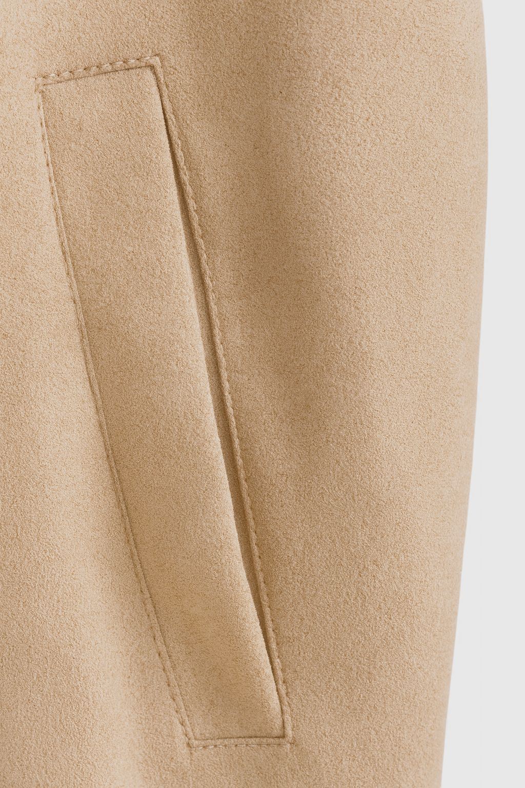 Victoria beige bomber jacket with stand collar by Lumina Wear, stylish outerwear with a sleek fit and modern design.