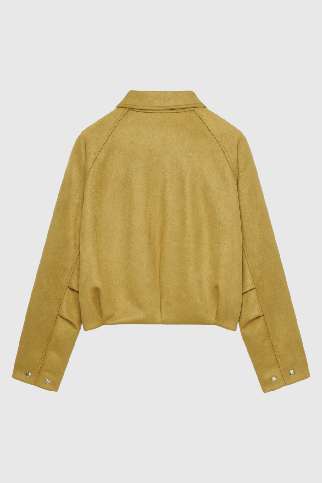 Bright yellow Victoria bomber jacket by Lumina Wear featuring trendy details and a stylish, modern design.