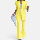 Lumina Wear Victoria women's tailored double-breasted blazer and pants suit with elegant design, stylish and sophisticated office attire.