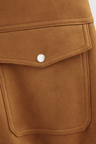 Trendy brown suede bomber jacket by Lumina Wear, featuring a classic style with sleek design and modern appeal.