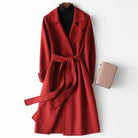 Women's Virginia Wool Coat by Lumina Wear featuring an elegant A-line silhouette and belted design, perfect for sophisticated winter wear.