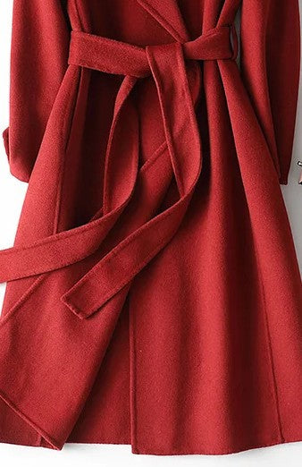 Elegant women's Virginia wool coat by Lumina Wear featuring an A-line silhouette and belted design, perfect for stylish warmth.