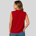 Lightweight ribbed V-neck knit vest from Lumina Wear featuring a relaxed fit and stylish design.