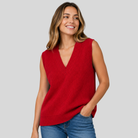 Zaneta | Lightweight V-Neck Sweater Vest with Ribbed Trims - Lumina 1