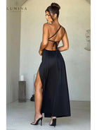 Red Adalyn Maxi Dress by Lumina Vancouver, stylish wedding guest dress with elegant flowy fabric and sleeveless design.