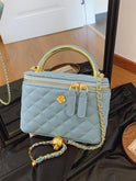 Lumina Wear Alice quilted crossbody handbag with adjustable strap in white, stylish and compact for everyday use.
