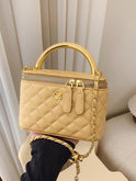 Lumina Wear Alice quilted crossbody handbag with adjustable strap, white trendy handbag with stylish stitching and compact design.