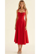 Yellow Alina waist dress by Lumina Vancouver, elegant and flattering for wedding guest attire, with a chic, sophisticated style.