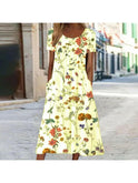 Lumina Wear Alya boho floral maxi dress with tummy coverage, red color, flowing fabric, elegant design for casual or special occasions.