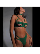 Purple Oceane 4-piece lingerie set by Lumina Vancouver featuring bras, panties, and matching accessories on a model.
