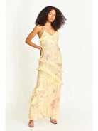 Pink Perrine lightweight sleeveless maxi dress by Lumina Vancouver, flowing fabric and elegant design perfect for summer wear.