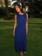 Beige Amaris maxi dress by Lumina Vancouver, perfect for autumn, featuring a flowing silhouette and stylish design.