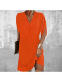 Elegant Lumina Wear Amelia Tummy Covering Dress in military green, stylish and comfortable for casual or semi-formal wear.