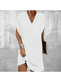 Elegant Lumina Wear Amelia dress in military green, featuring a tummy-covering design, perfect for stylish, modest wear.