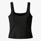 Black Lumina Wear Amelie camisole with elegant bow detail and zipper closure, shown on a white background.