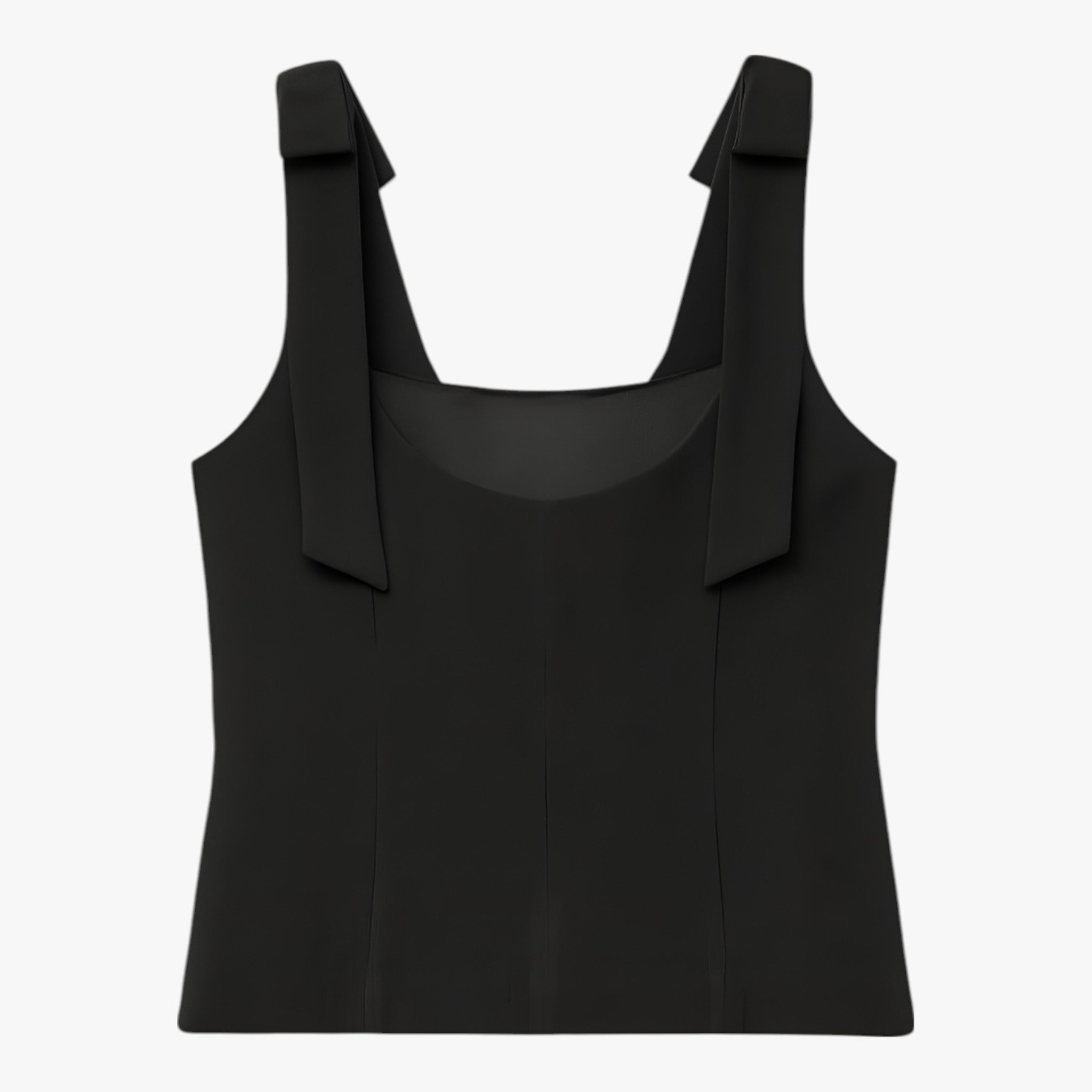 Black Amelie Lumina Wear camisole with elegant bow detail and zipper closure, shown on a white background.