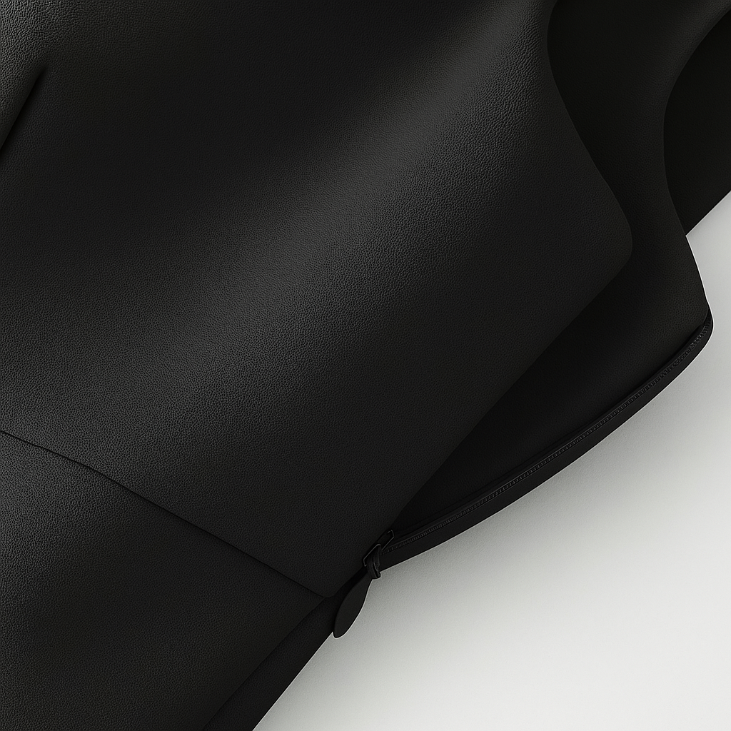Black Lumina Wear Amelie camisole with bow detail and zipper closure, stylish and elegant women's sleeveless top.