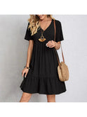 Brown casual summer dress by Lumina Wear, showcasing lightweight fabric and relaxed fit perfect for warm weather.