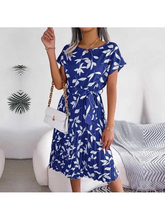 Anabelle™ - Floral Pleated Midi Dress