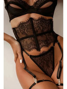 Anneliese lingerie set by Lumina Vancouver featuring a matching bra and panty in delicate lace with floral details.