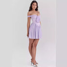Aria | Off Shoulder Mini Dress Bow Front - Lumina - Lumina Vancouver