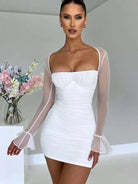 Astraeon | Bodycon Mini Dress with Ruched - Lumina - Lumina Vancouver
