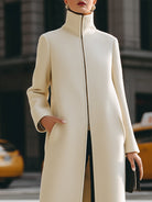Aurora | High-Neck Zip Front Maxi Coat - Lumina Vancouver - Lumina Vancouver