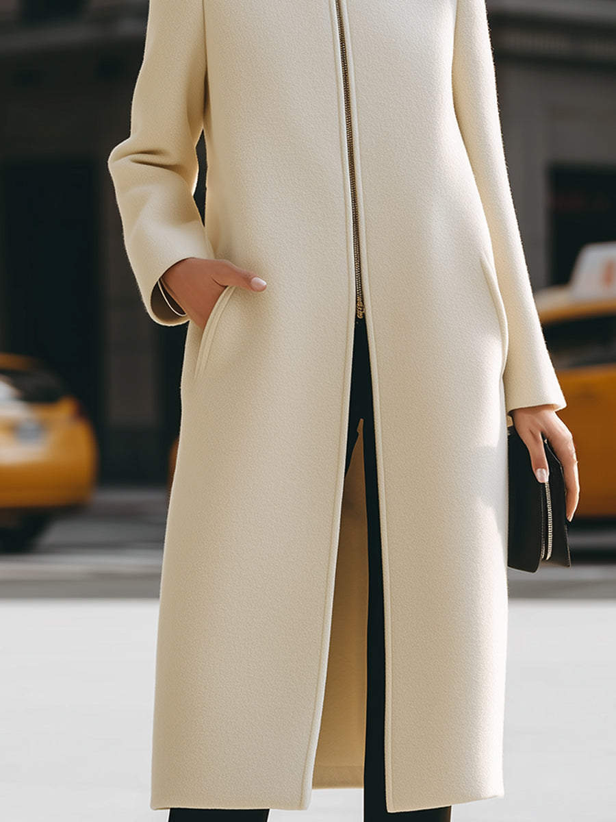 Aurora | High-Neck Zip Front Maxi Coat - Lumina Vancouver - Lumina Vancouver